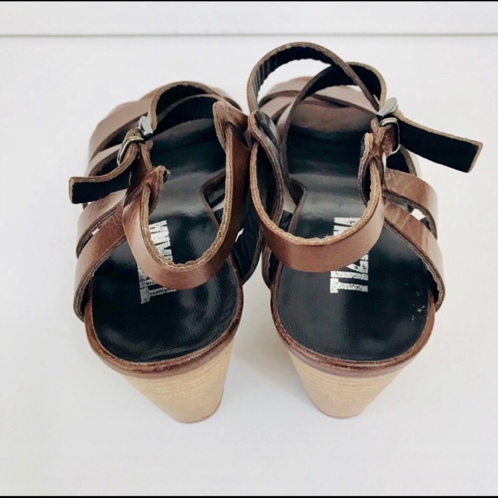 SOLD🚫Chocolate Ital Leather Block Heel Sandal - Picture 4 of 7